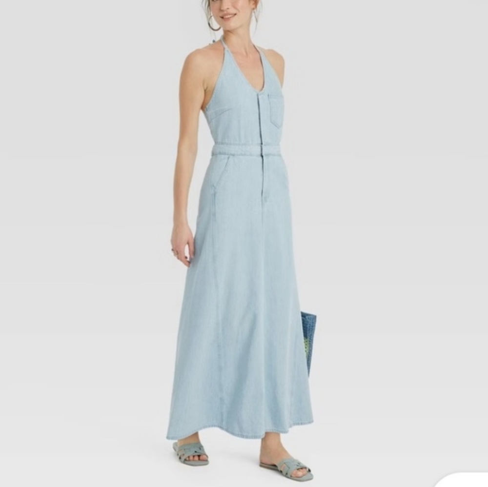 Universal Thread Denim Halter Maxi Dress